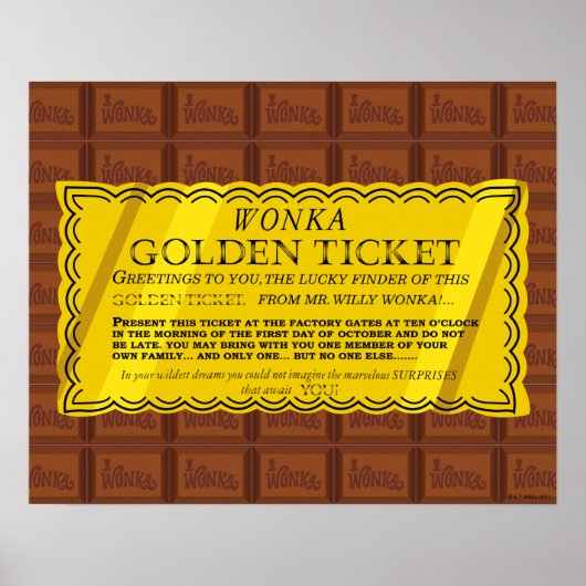 Willy Wonka Golden Ticket Poster (Voorkant)
