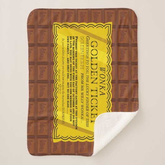 Willy Wonka Golden Ticket Sherpa Deken (Voorkant)