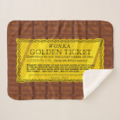 Willy Wonka Golden Ticket Sherpa Deken (Voorkant (horizontaal))