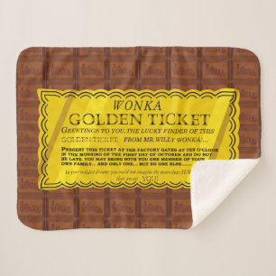Willy Wonka Golden Ticket Sherpa Deken
