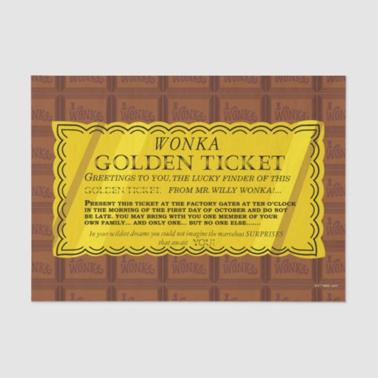 Willy Wonka Golden Ticket Tissuepapier (Voorkant)