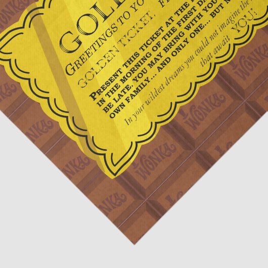 Willy Wonka Golden Ticket Tissuepapier (Detail)