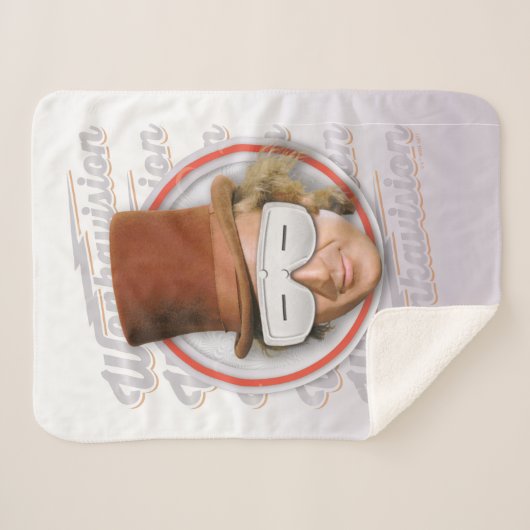 Willy Wonka in Wonkavision Goggles Sherpa Deken (Voorkant (horizontaal))