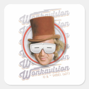 Willy Wonka in Wonkavision Goggles Vierkante Sticker