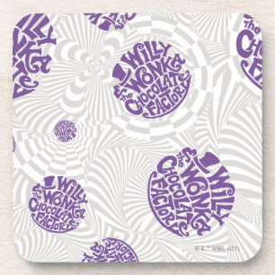 Willy Wonka Logo Psychedelic Graphic Bier Onderzetter