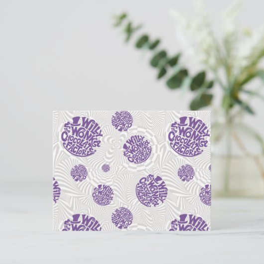 Willy Wonka Logo Psychedelic Graphic Briefkaart (Staand voorkant)