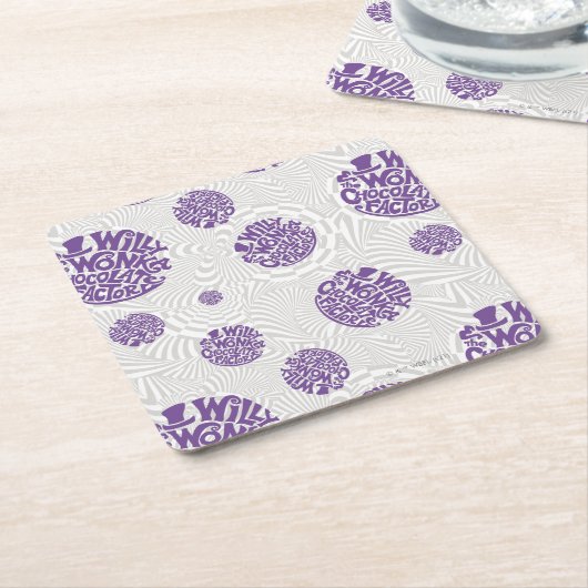 Willy Wonka Logo Psychedelic Graphic Kartonnen Onderzetters (Schuin)