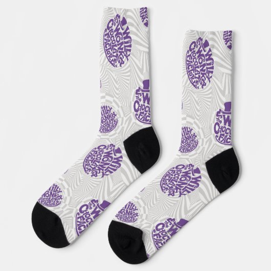 Willy Wonka Logo Psychedelic Graphic Socks Sokken (Links)