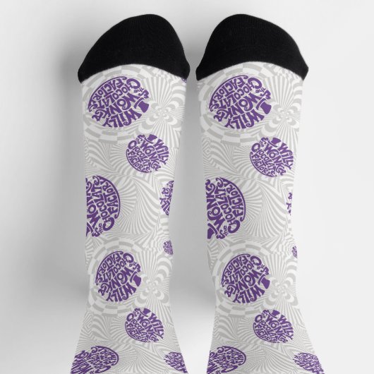 Willy Wonka Logo Psychedelic Graphic Socks Sokken (Top)