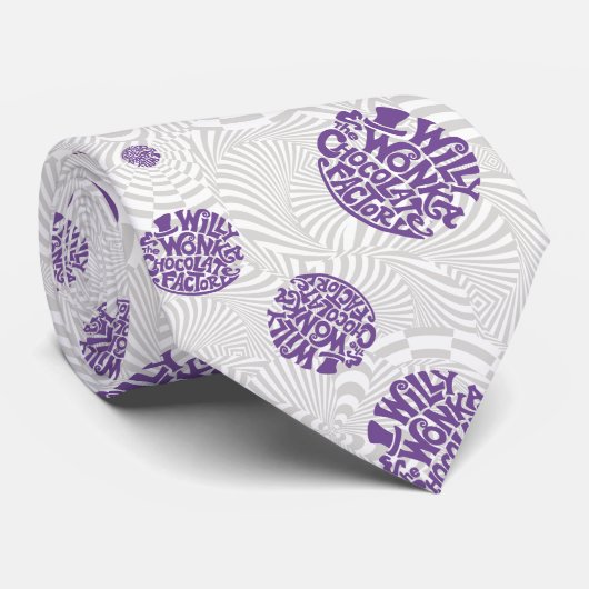 Willy Wonka Logo Psychedelic Graphic Stropdas (Opgerold)