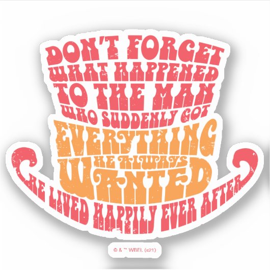 Willy Wonka Pet Typografie Sticker (Voorkant)