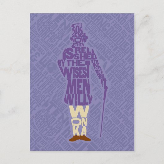 Willy Wonka Quote Silhouette Briefkaart (Voorkant)