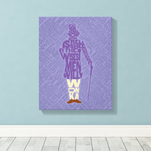 Willy Wonka Quote Silhouette Canvas Afdruk (Insitu (Houten vloer))