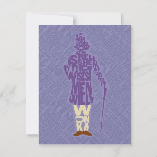 Willy Wonka Quote Silhouette Notitiekaartje (Voorkant)