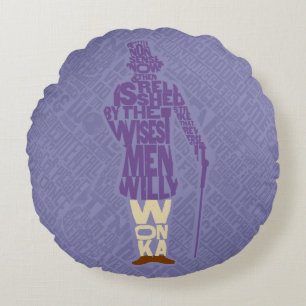 Willy Wonka Quote Silhouette Rond Kussen