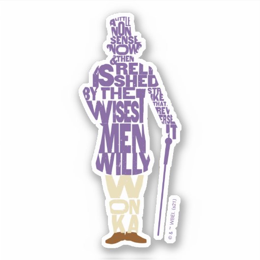 Willy Wonka Quote Silhouette Sticker (Voorkant)