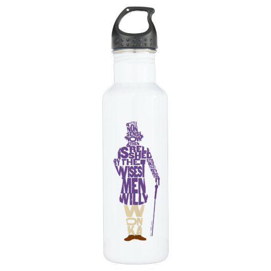 Willy Wonka Quote Silhouette Waterfles (Voorkant)