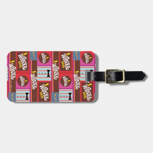 Willy Wonka Snoep Pattern Bagagelabel (Voorkant horizontaal)