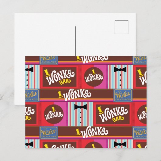 Willy Wonka Snoep Pattern Briefkaart (Voorkant / Achterkant)