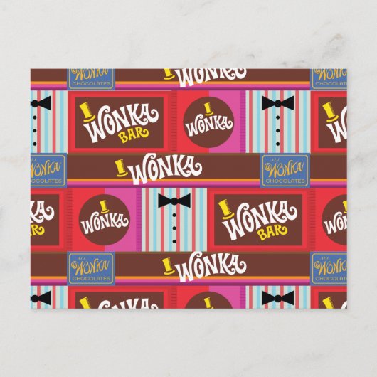 Willy Wonka Snoep Pattern Briefkaart (Voorkant)