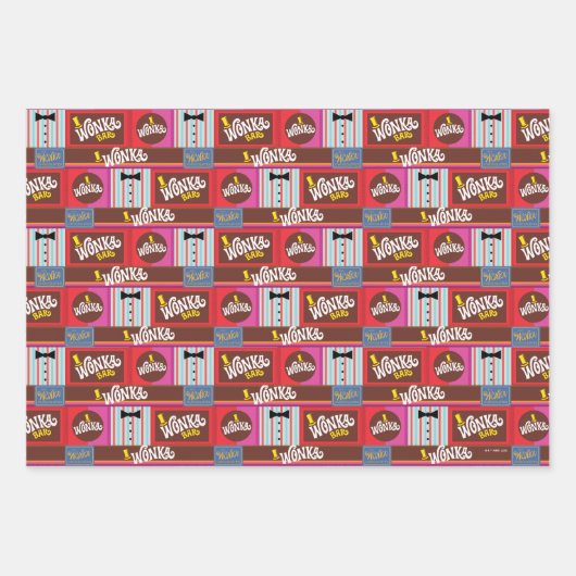 Willy Wonka Snoep Pattern Inpakpapier Vel (Voorkant 2)