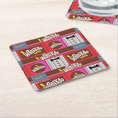 Willy Wonka Snoep Pattern Kartonnen Onderzetters (Schuin)