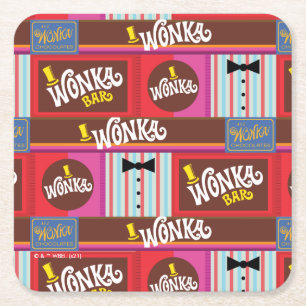 Willy Wonka Snoep Pattern Kartonnen Onderzetters