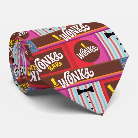 Willy Wonka Snoep Pattern Stropdas (Opgerold)