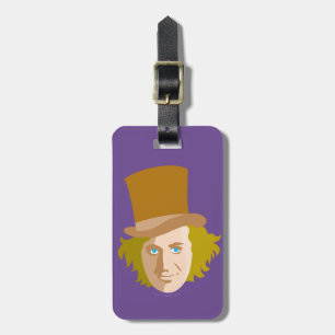 Willy Wonka Stenced Face Graphic Bagagelabel