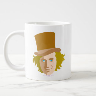 Willy Wonka Stenced Face Graphic Grote Koffiekop