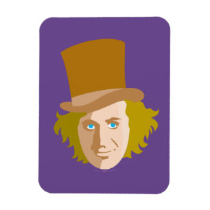 Willy Wonka Stenced Face Graphic Magneet