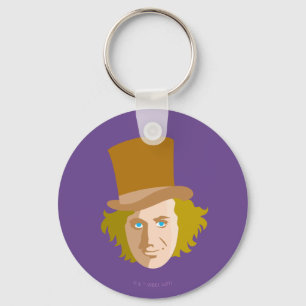 Willy Wonka Stenced Face Graphic Sleutelhanger
