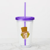 Willy Wonka Stenciled Face Graphic Acryl Drinkbeker (Voorkant)