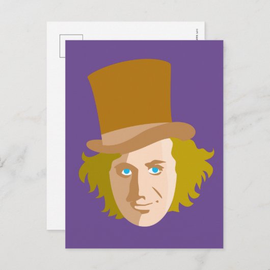 Willy Wonka Stenciled Face Graphic Briefkaart (Voorkant / Achterkant)