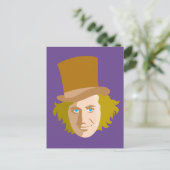 Willy Wonka Stenciled Face Graphic Briefkaart (Staand voorkant)