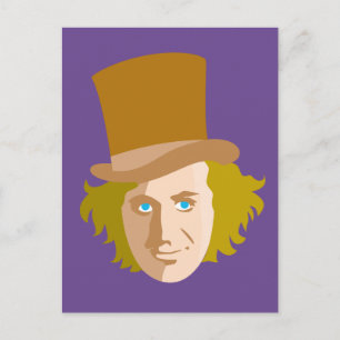 Willy Wonka Stenciled Face Graphic Briefkaart