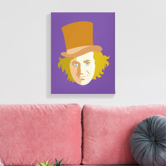 Willy Wonka Stenciled Face Graphic Canvas Afdruk (Insitu (Woonkamer))