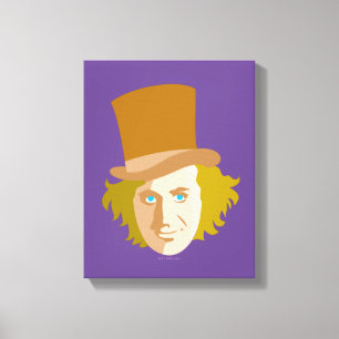 Willy Wonka Stenciled Face Graphic Canvas Afdruk