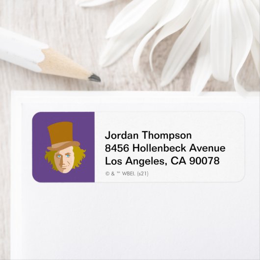 Willy Wonka Stenciled Face Graphic Etiket (Insitu)