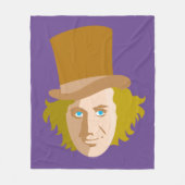 Willy Wonka Stenciled Face Graphic Fleece Deken (Voorkant)