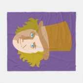 Willy Wonka Stenciled Face Graphic Fleece Deken (Voorkant (Horizontaal))