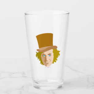 Willy Wonka Stenciled Face Graphic Glas