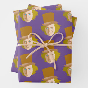 Willy Wonka Stenciled Face Graphic Inpakpapier Vel