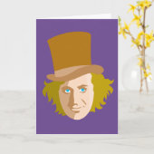 Willy Wonka Stenciled Face Graphic Kaart (Gele Bloem)