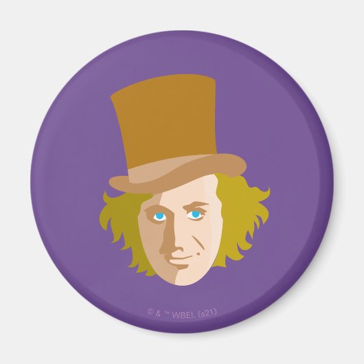 Willy Wonka Stenciled Face Graphic Magneet (Voorkant)