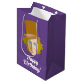 Willy Wonka Stenciled Face Graphic Medium Cadeauzakje (Voorkant Gekanteld)