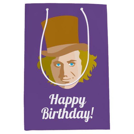 Willy Wonka Stenciled Face Graphic Medium Cadeauzakje (Voorkant)