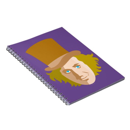 Willy Wonka Stenciled Face Graphic Notitieboek (Rechterzijde)