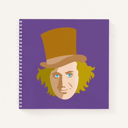 Willy Wonka Stenciled Face Graphic Notitieboek (Voorkant)