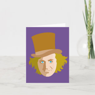 Willy Wonka Stenciled Face Graphic Notitiekaartje